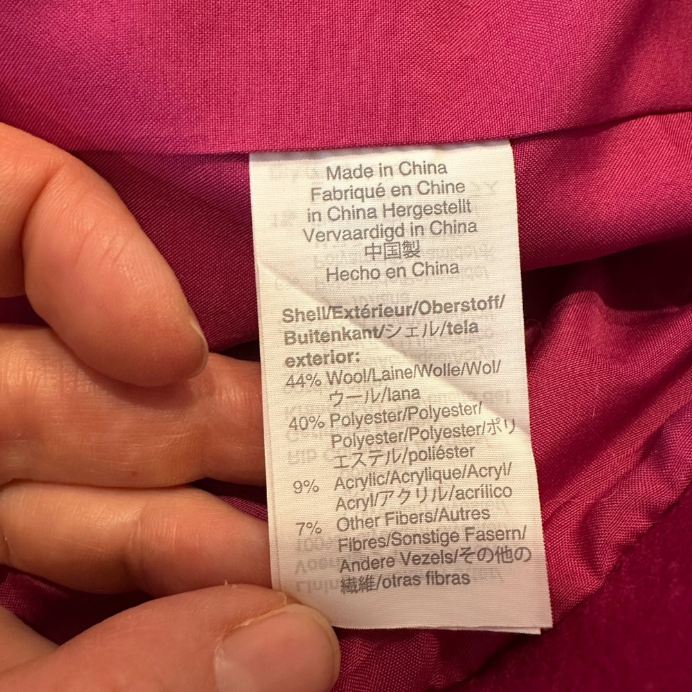J. Crew Fuchsia wool blend pea coat - Picture 3 of 6